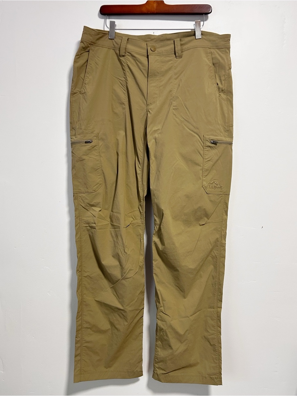 36x34 L.L. Bean Hiking Pants Men's Water-Resistant Cresta Pants Standard Fit Tan